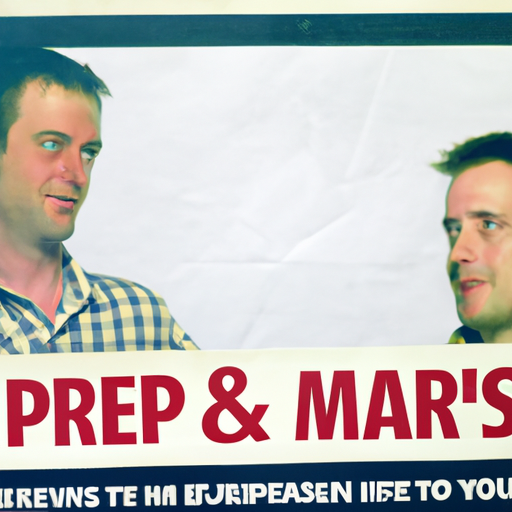 פוסטר פרסומי של Peep Show בהשתתפות שתי הדמויות הראשיות, מארק וג'ז.